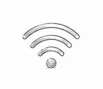 Ręcznie szkicowany symbol WiFi w domkach Anielskich Chat